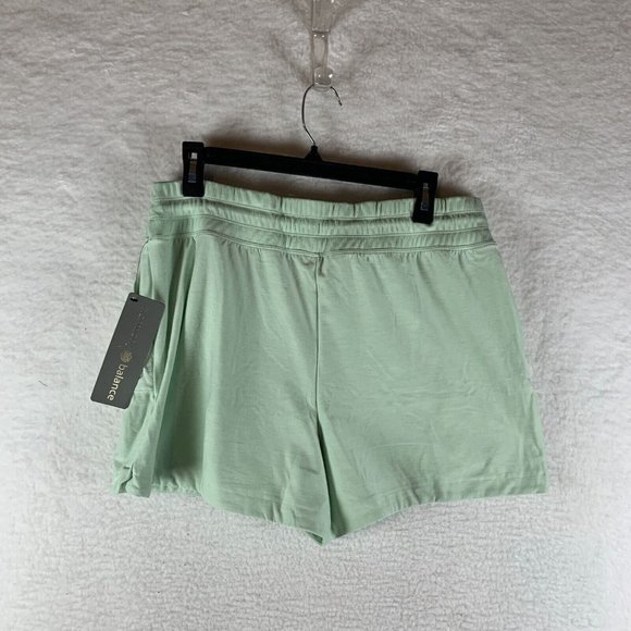 Harmony & Balance Shorts Women's Large Green Stretch High-Waist Drawstring 6895 - Picture 6 of 7